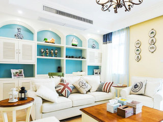 地中海式装修风格客厅沙发背景墙设计