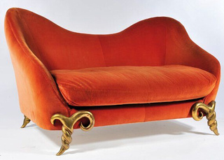 橙色柔软沙发效果图