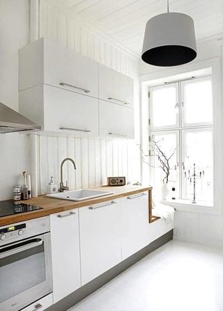 清爽整洁白色厨房设计