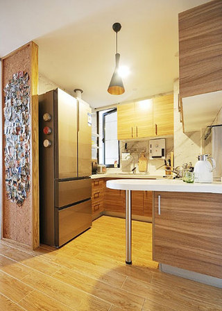95平米爱上清新原木风厨房设计