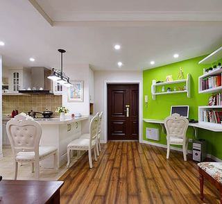 美式风格两室一厅绿色90平米效果图