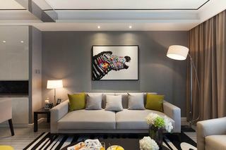 时尚现代风客厅 灰色系沙发背景墙设计