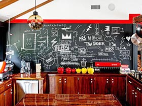 背景墙新玩法 11个厨房黑板涂鸦墙