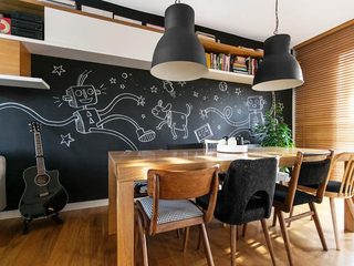 可爱餐厅黑板涂鸦墙