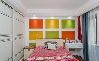 简欧风儿童房 彩色方块背景墙设计