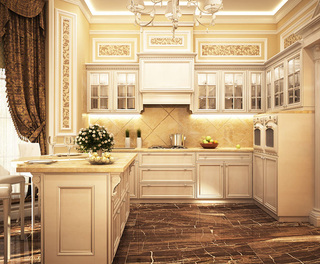 华丽复古法式 厨房橱柜设计