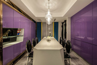 紫色法式新古典餐厅效果图