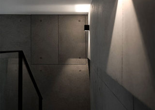 自然水泥工业风复式 楼梯背景墙效果图