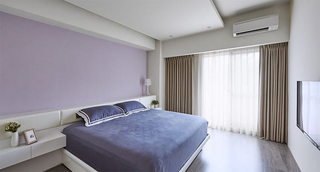 浪漫浅紫色简约风卧室设计图