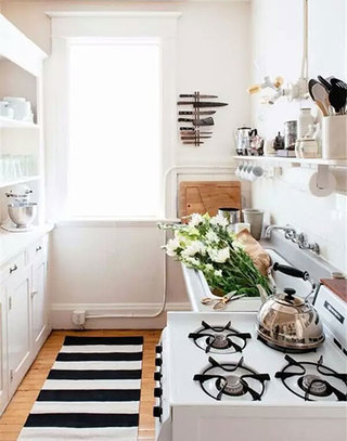 白色温馨小户型厨房装饰图