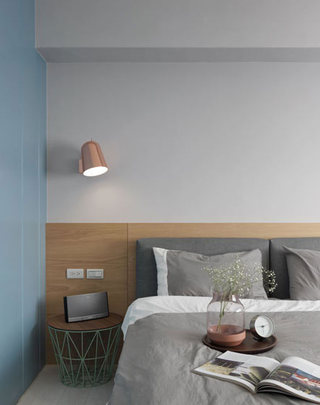 北欧风格清新灰色卧室装修效果图