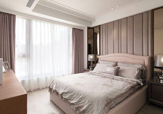 现代欧式卧室 软包背景墙设计