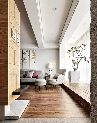 现代简约木质地板装潢图片