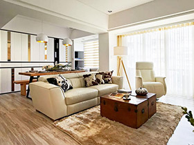 115平两居室简约装修 木色自然温润家