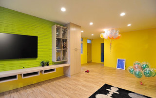 90平米缤纷色彩客厅装修设计