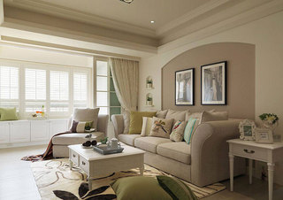 轻奢美式客厅沙发背景墙设计