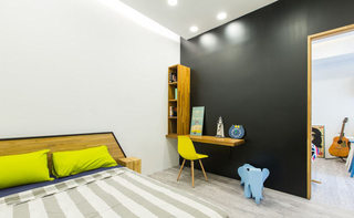 90平米现代简约儿童房背景墙设计效果图