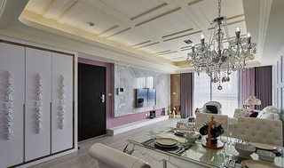 112平欧式风格优雅华丽客厅吊顶图片