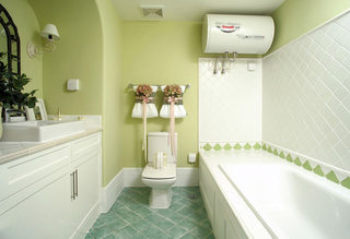 清爽田园风 浅绿色浴室背景墙设计