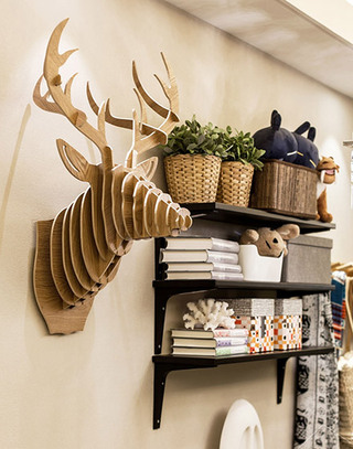 艺术北欧风情墙面鹿头装饰设计