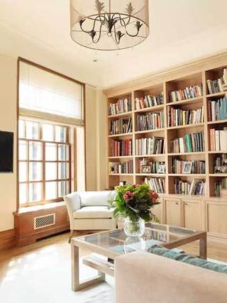 木色书房布置设计效果图