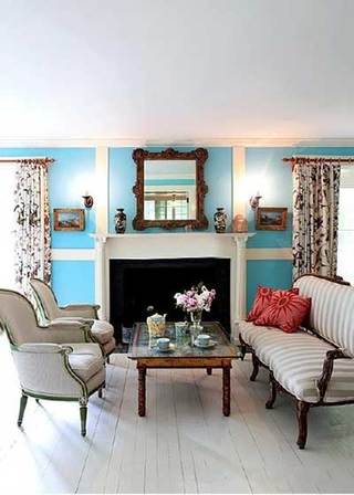 法式客厅蓝色系设计图片