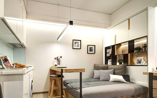 简洁主义单身公寓卧室图片