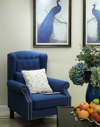 美式风格三室两厅客厅单人椅图片