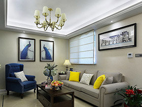 舒适的效果引人注目 这样的美式三居室你喜欢吗
