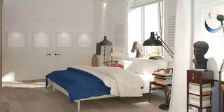 60平方小户型蓝白卧室装饰图片