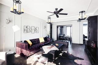 美式工业风混撘 客厅吊扇灯设计