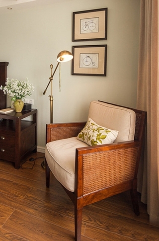 120平温馨美式风格装修单人沙发