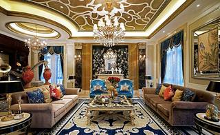 奢华新古典欧式别墅客厅装饰大全