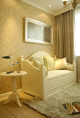 110平清新韩式装修效果图沙发床设计