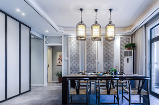 160平中式风格三居室餐厅装潢图