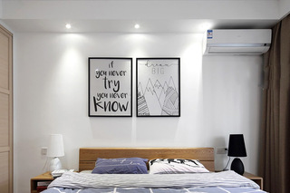 120平米混搭三居室卧室装饰画设计