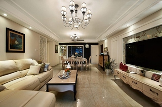130平绝美欧式风格装修欧式客厅