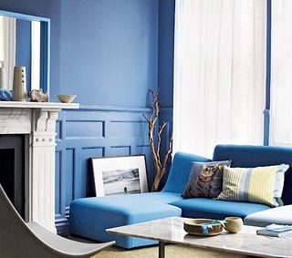 蓝色系客厅装饰效果图