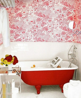 卫生间壁纸浴缸效果图