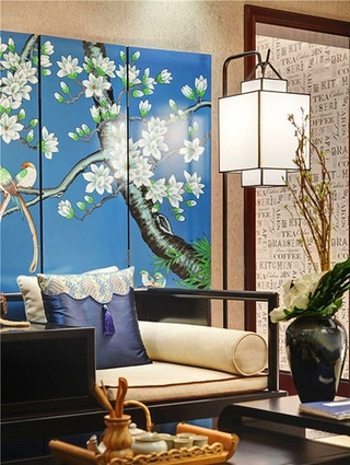 东南亚风格三居室沙发背景墙图片