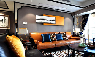 摩登新中式客厅 沙发背景墙设计