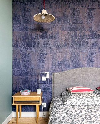 浪漫紫北欧风卧室 艺术背景墙设计