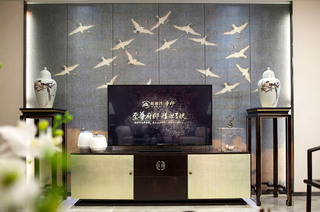 160平中式样板房电视背景墙装修