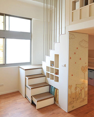 40平小户型公寓创意楼梯图片