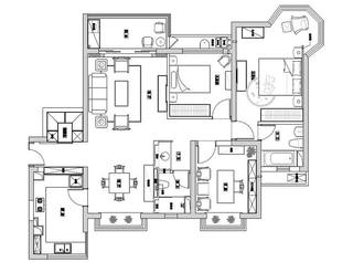 145平米两居室平面图