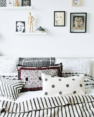 北欧风格卧室几何抱枕图案设计