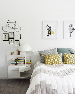 北欧卧室几何图案抱枕设计装饰图