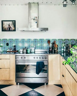 厨房绿色瓷砖装修装潢图
