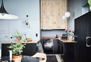 北欧风格单身公寓厨房橱柜图片