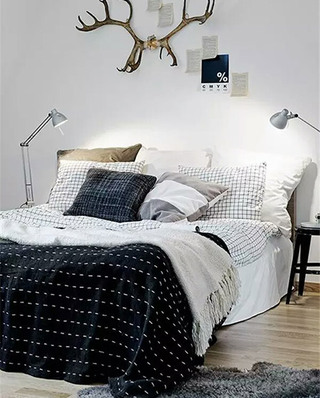 北欧风格卧室床品装饰效果图